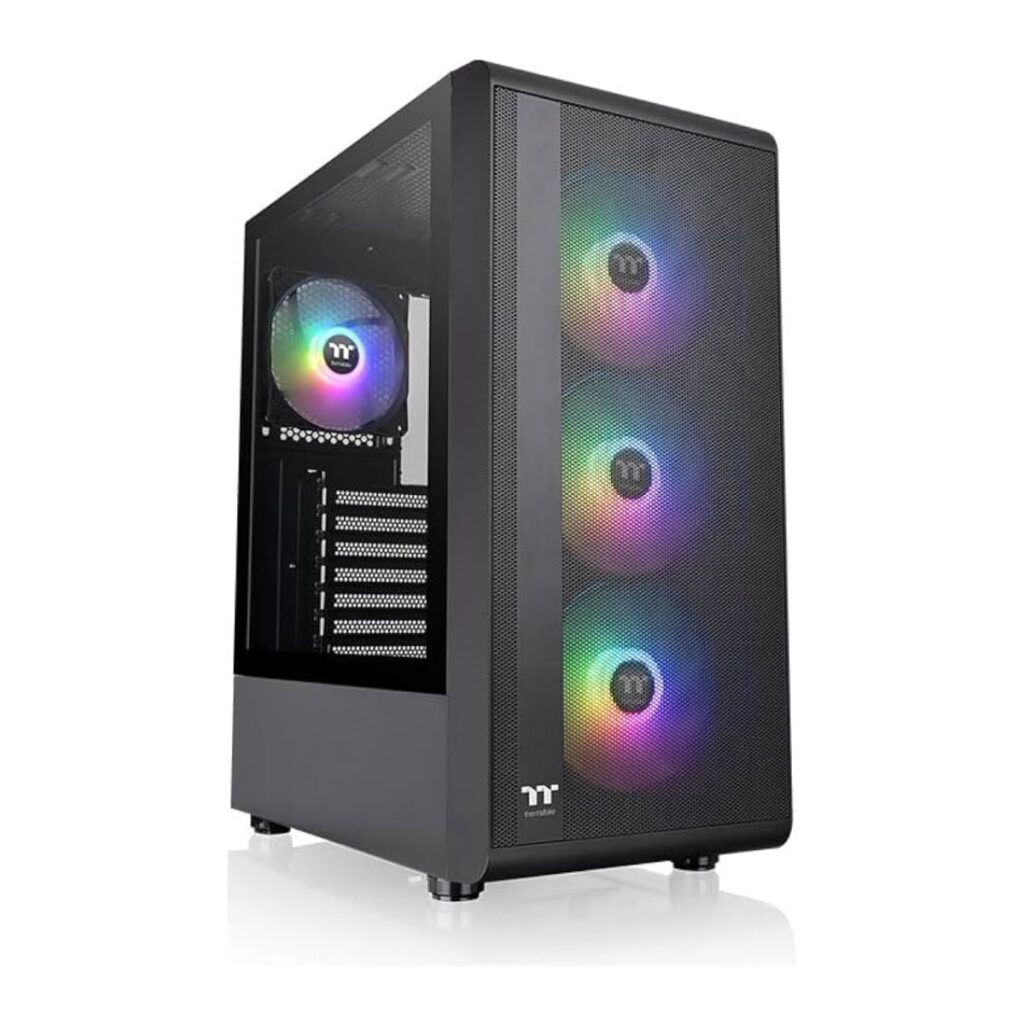 GABINETE OUTLET THERMALTAKE S200 MID-TOWER TG FAN BLACK ARGB X4 (SIN CAJA)